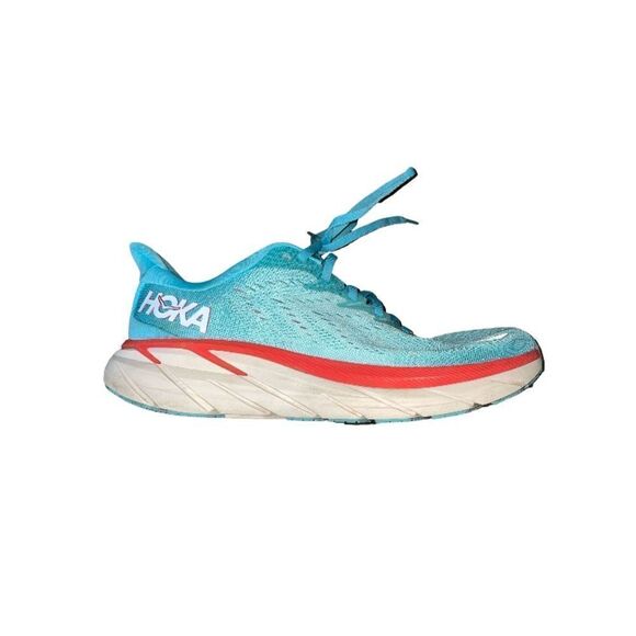 HOKA Clifton 8 Running Shoes Aquamarine Orange & Tan Women’s Size 9.5 - Picture 1 of 9